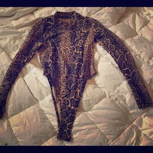 Snake print body suit